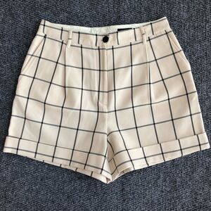 Rag & Bone women’s ivy windowpane plaid high waisted shorts size 12